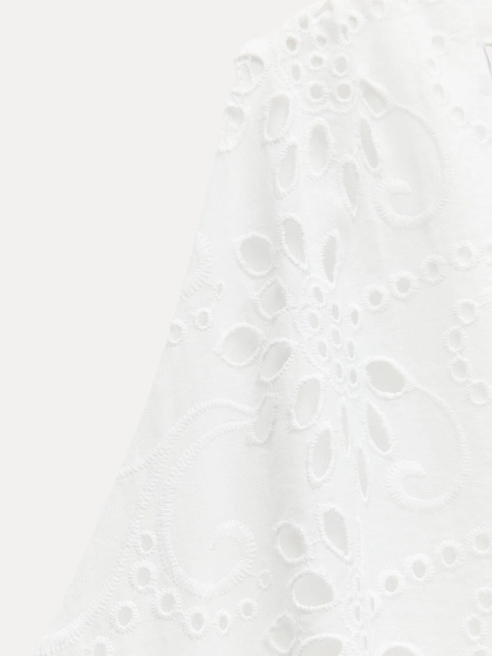 Zara White One-Shoulder Eyelet Midi Dress - Picture 4 of 8